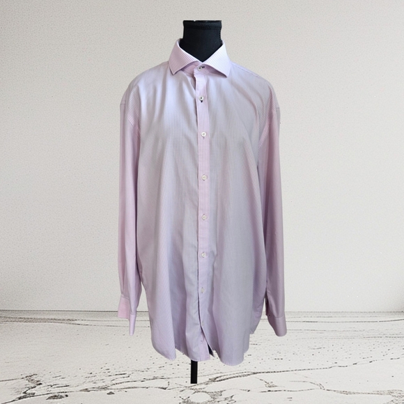 Royal Grafton Elegant Pink Striped Dress Shirt Size 17R - Picture 1 of 6